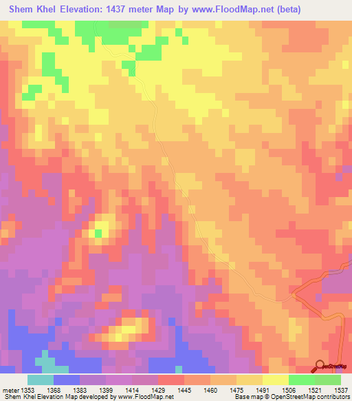 Shem Khel,Afghanistan Elevation Map