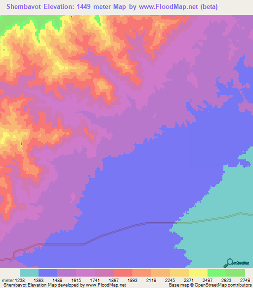 Shembavot,Afghanistan Elevation Map