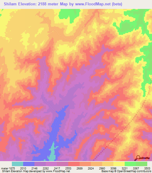 Shilam,Afghanistan Elevation Map