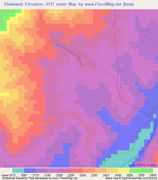 Shekawah,Afghanistan Elevation Map