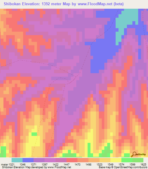 Shibokan,Afghanistan Elevation Map