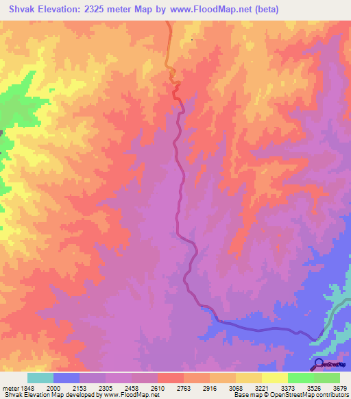 Shvak,Afghanistan Elevation Map
