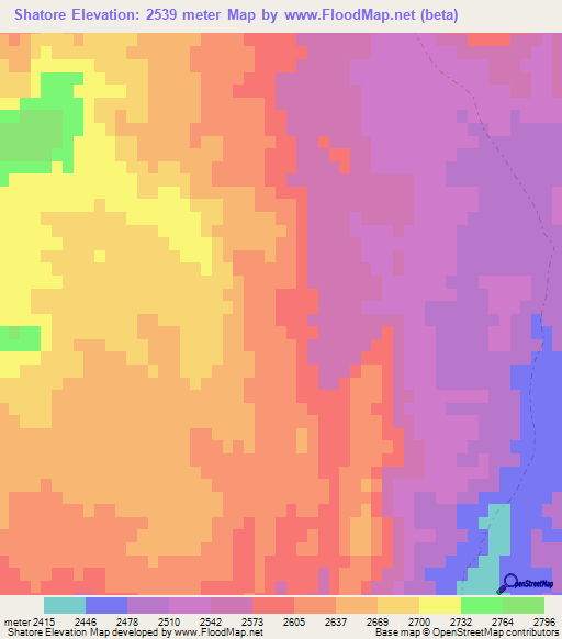 Shatore,Afghanistan Elevation Map