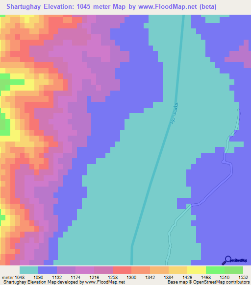Shartughay,Afghanistan Elevation Map