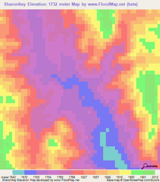 Sharonikey,Afghanistan Elevation Map