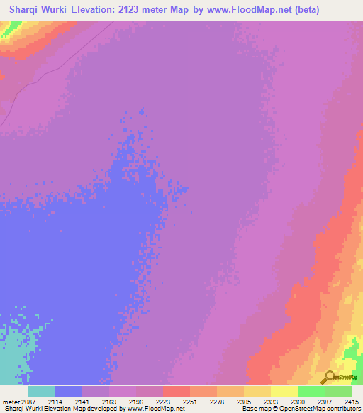 Sharqi Wurki,Afghanistan Elevation Map