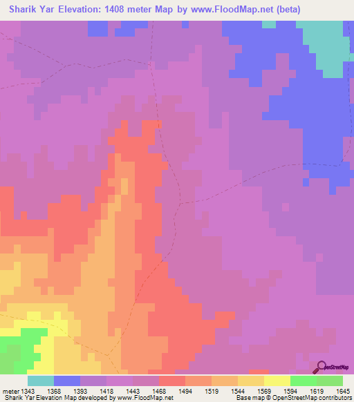 Sharik Yar,Afghanistan Elevation Map