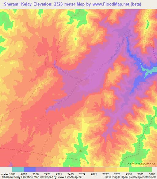 Sharami Kelay,Afghanistan Elevation Map