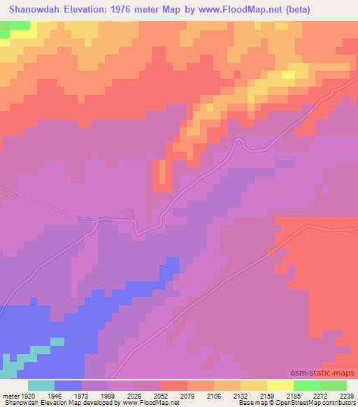 Shanowdah,Afghanistan Elevation Map