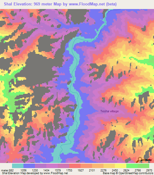 Shal,Afghanistan Elevation Map