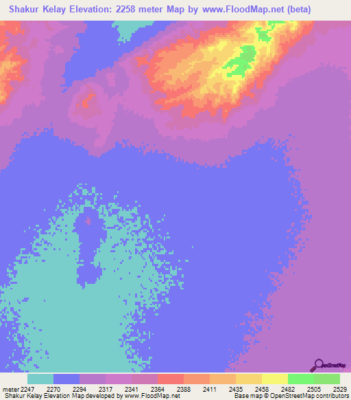 Shakur Kelay,Afghanistan Elevation Map