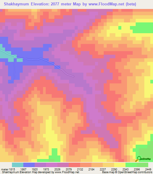 Shakhaymum,Afghanistan Elevation Map