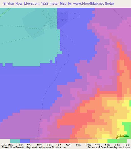 Shakar Now,Afghanistan Elevation Map
