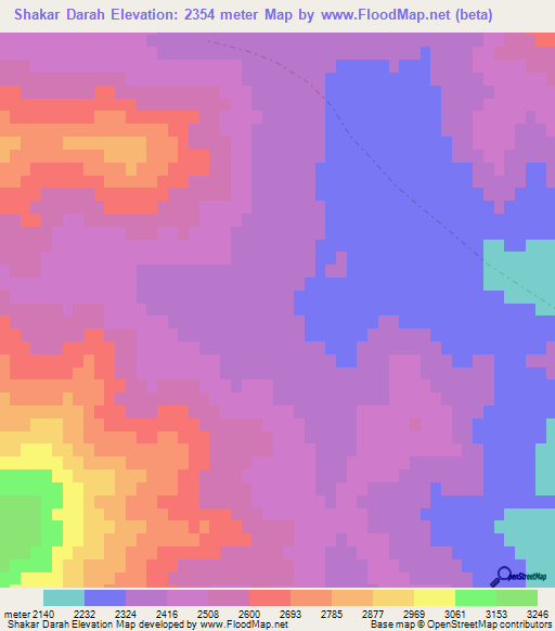 Shakar Darah,Afghanistan Elevation Map