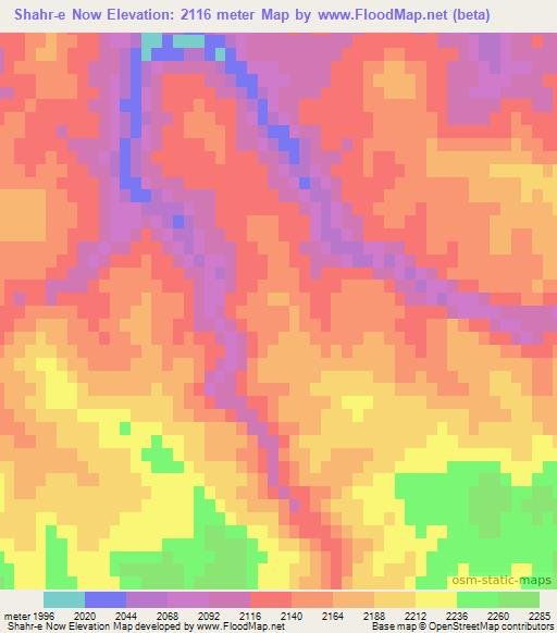 Shahr-e Now,Afghanistan Elevation Map