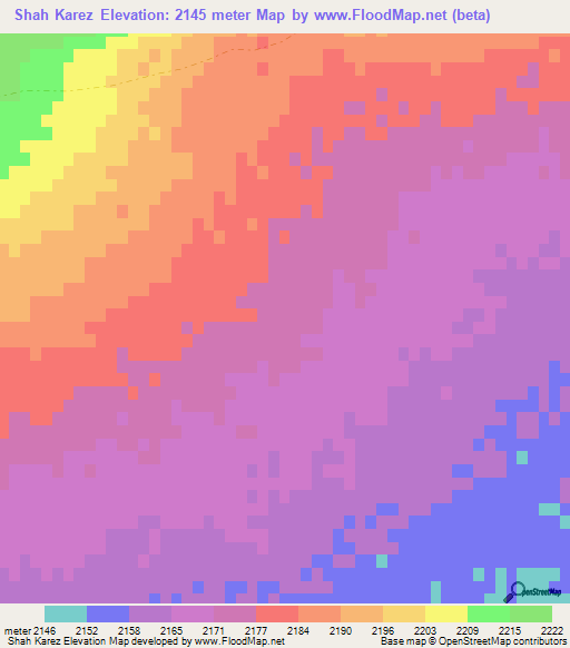Shah Karez,Afghanistan Elevation Map