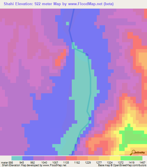 Shahi,Afghanistan Elevation Map