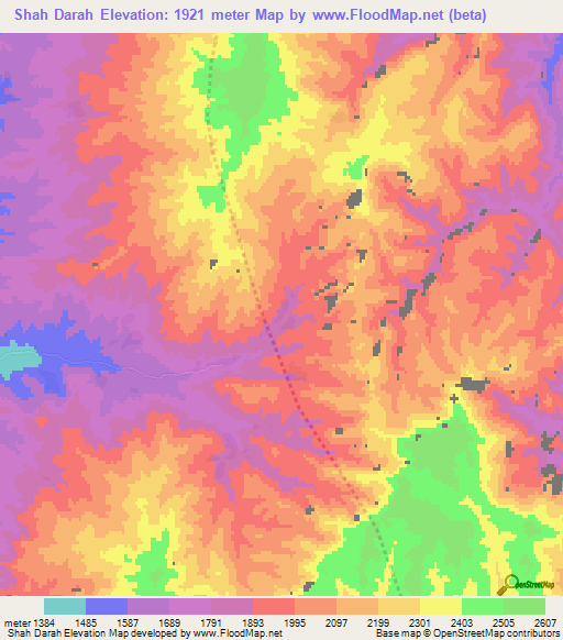 Shah Darah,Afghanistan Elevation Map