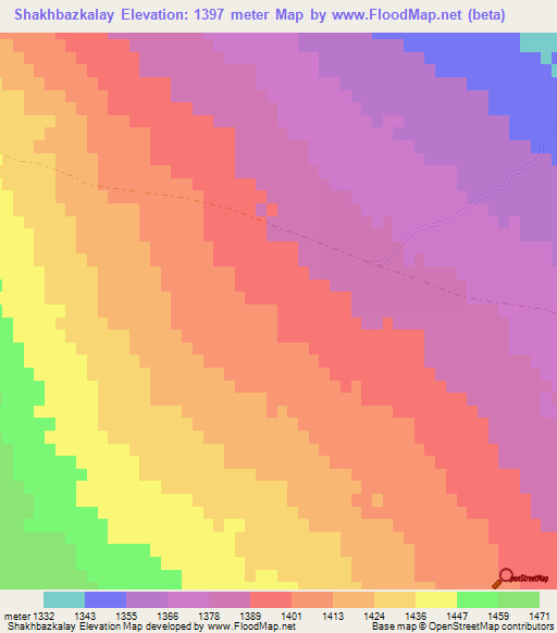 Shakhbazkalay,Afghanistan Elevation Map