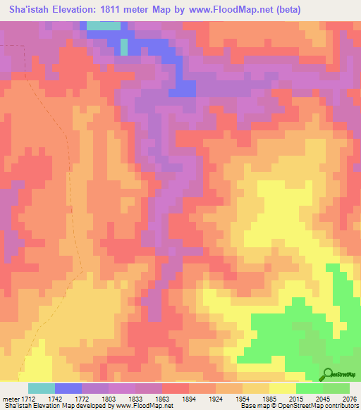 Sha'istah,Afghanistan Elevation Map
