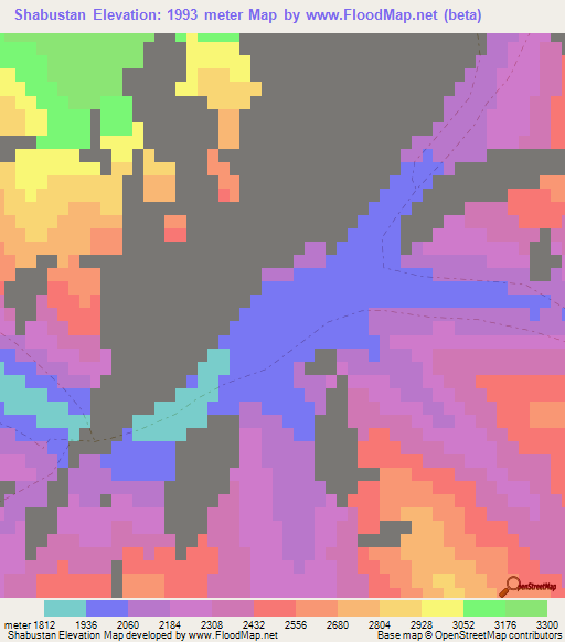 Shabustan,Afghanistan Elevation Map