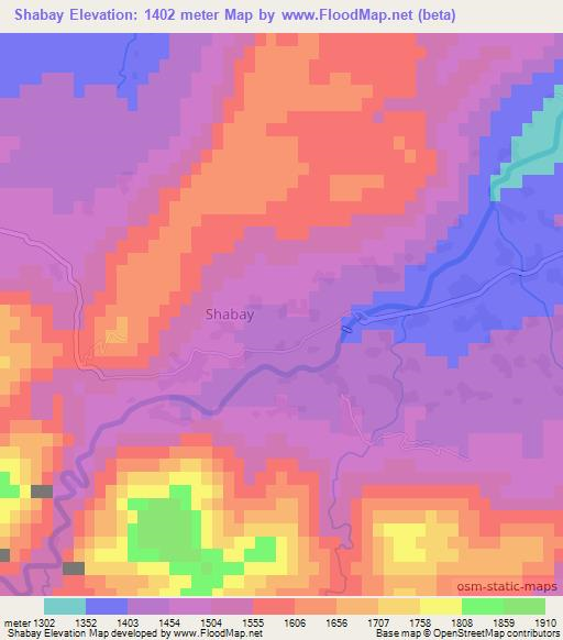 Shabay,Afghanistan Elevation Map
