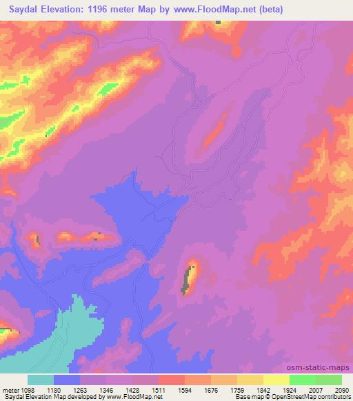 Saydal,Afghanistan Elevation Map