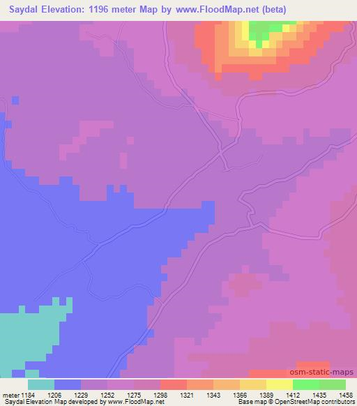 Saydal,Afghanistan Elevation Map