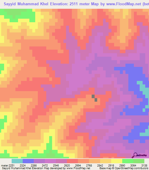 Sayyid Muhammad Khel,Afghanistan Elevation Map