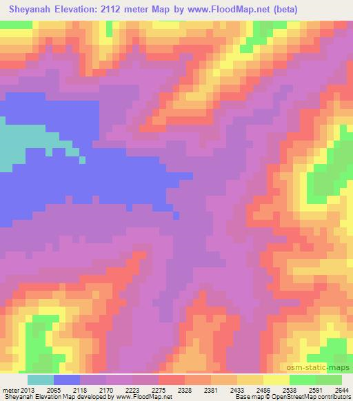 Sheyanah,Afghanistan Elevation Map