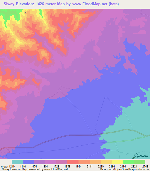 Siway,Afghanistan Elevation Map