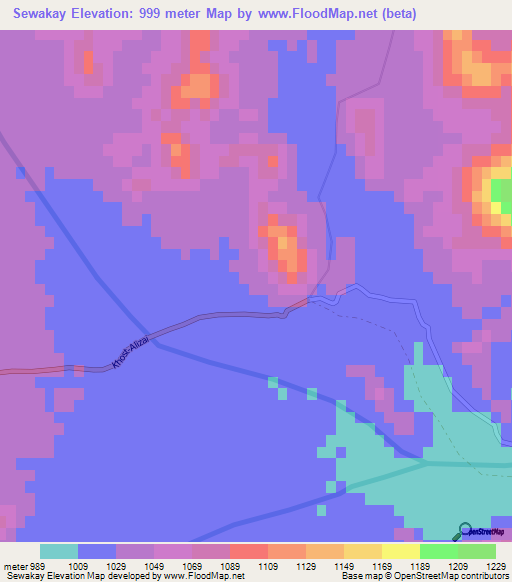 Sewakay,Afghanistan Elevation Map