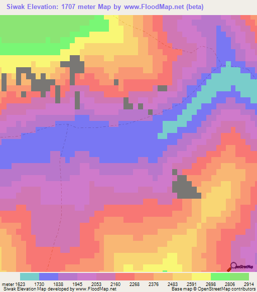 Siwak,Afghanistan Elevation Map