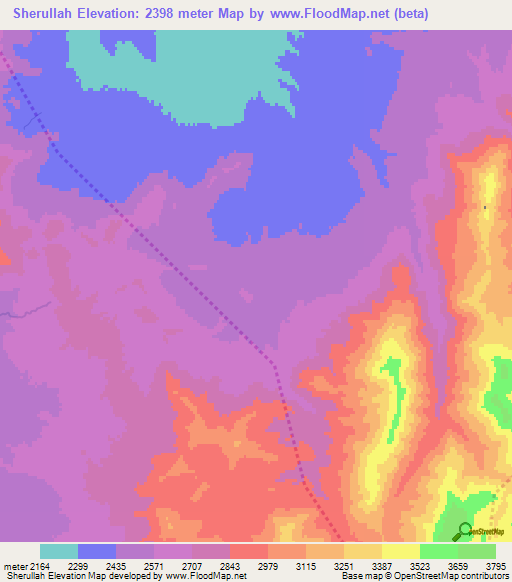 Sherullah,Afghanistan Elevation Map