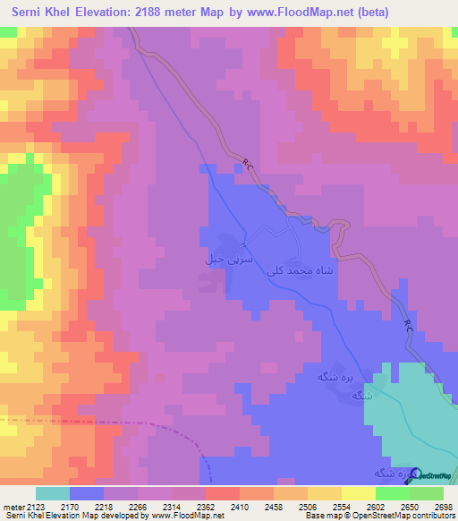 Serni Khel,Afghanistan Elevation Map