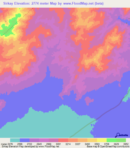 Sirkay,Afghanistan Elevation Map