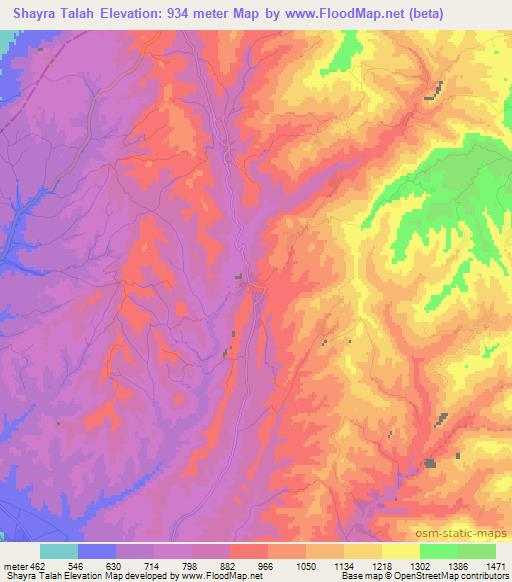 Shayra Talah,Afghanistan Elevation Map