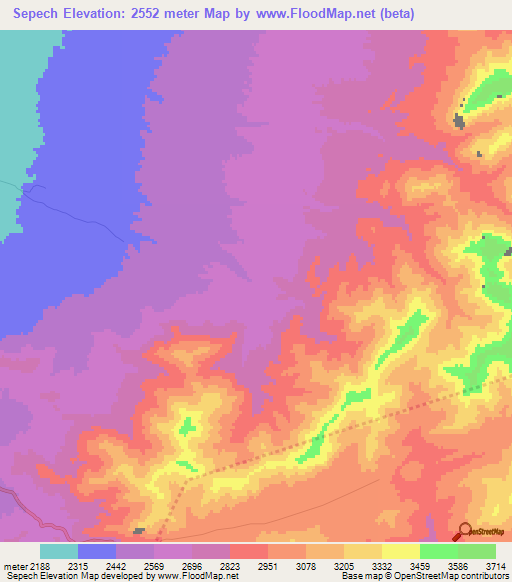 Sepech,Afghanistan Elevation Map
