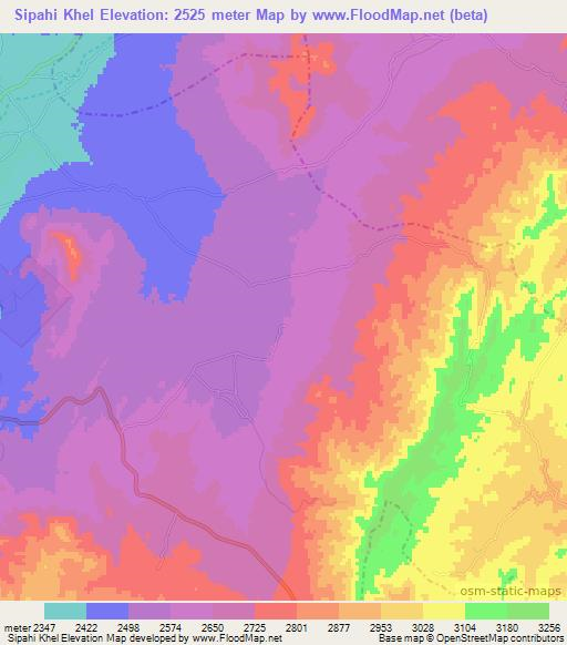 Sipahi Khel,Afghanistan Elevation Map