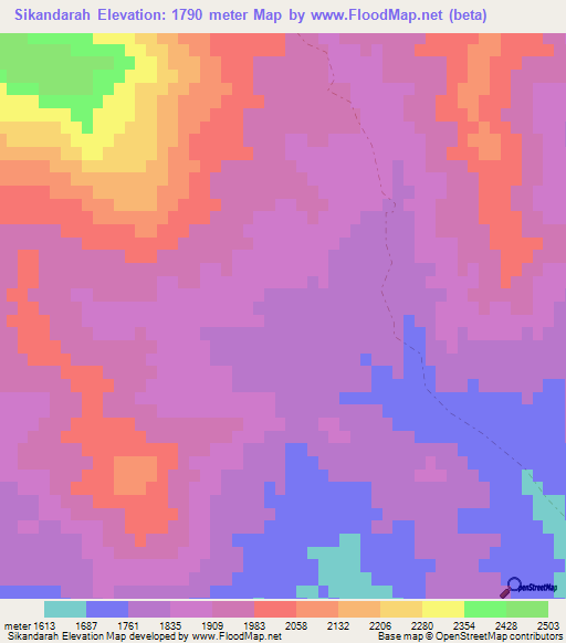 Sikandarah,Afghanistan Elevation Map