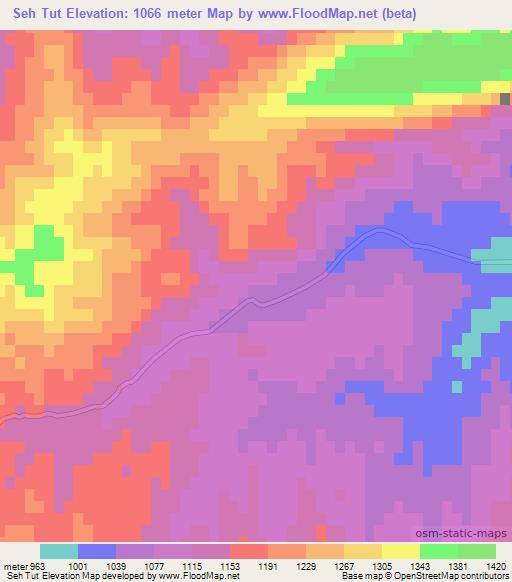 Seh Tut,Afghanistan Elevation Map