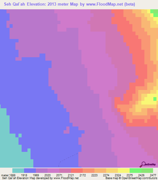 Seh Qal`ah,Afghanistan Elevation Map