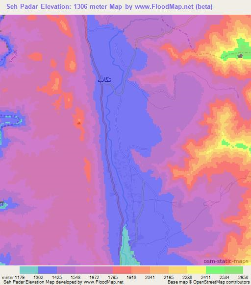 Seh Padar,Afghanistan Elevation Map