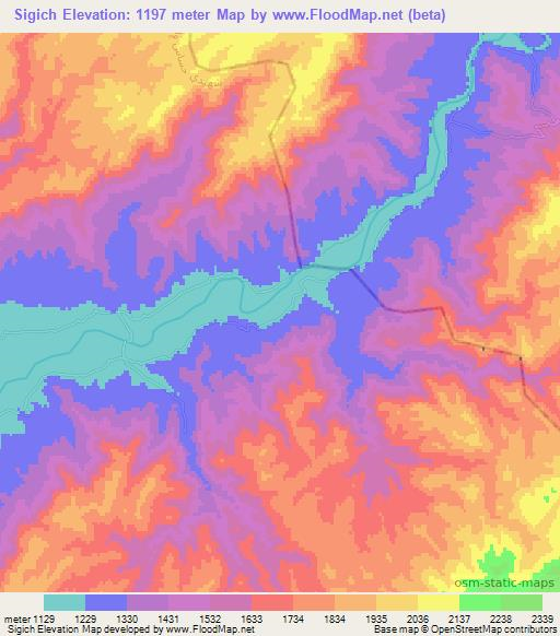 Sigich,Afghanistan Elevation Map