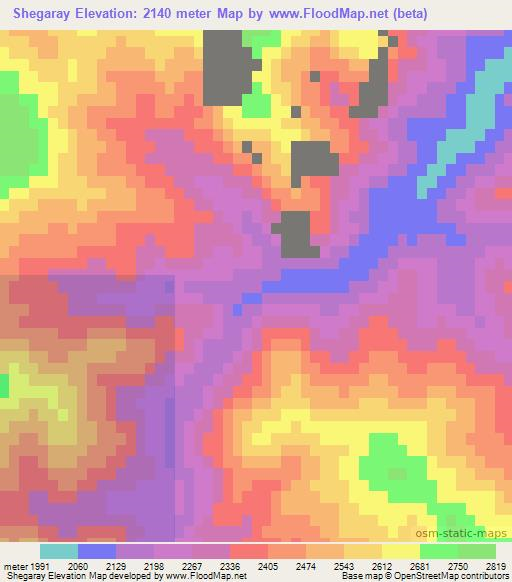 Shegaray,Afghanistan Elevation Map