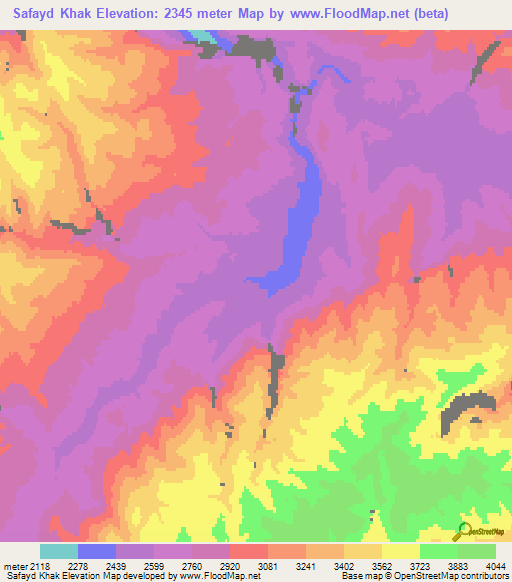Safayd Khak,Afghanistan Elevation Map