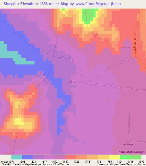Shaykhu,Afghanistan Elevation Map