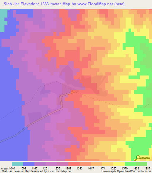 Siah Jar,Afghanistan Elevation Map