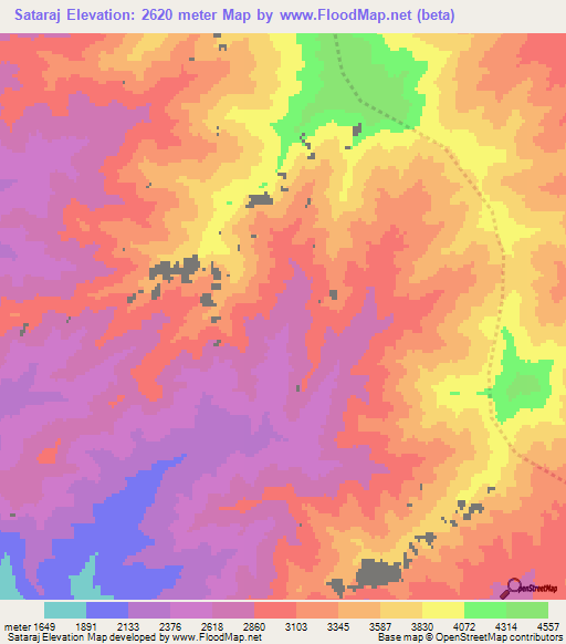 Sataraj,Afghanistan Elevation Map