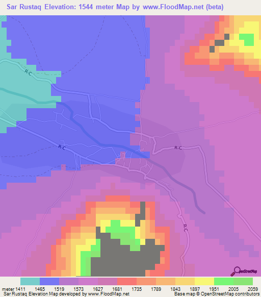 Sar Rustaq,Afghanistan Elevation Map